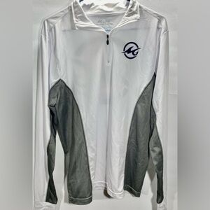 MOJO SPORTSWEAR COMPANY WHITE AND GREY LONG SLEEVE T-SHIRT SIZE SMALL